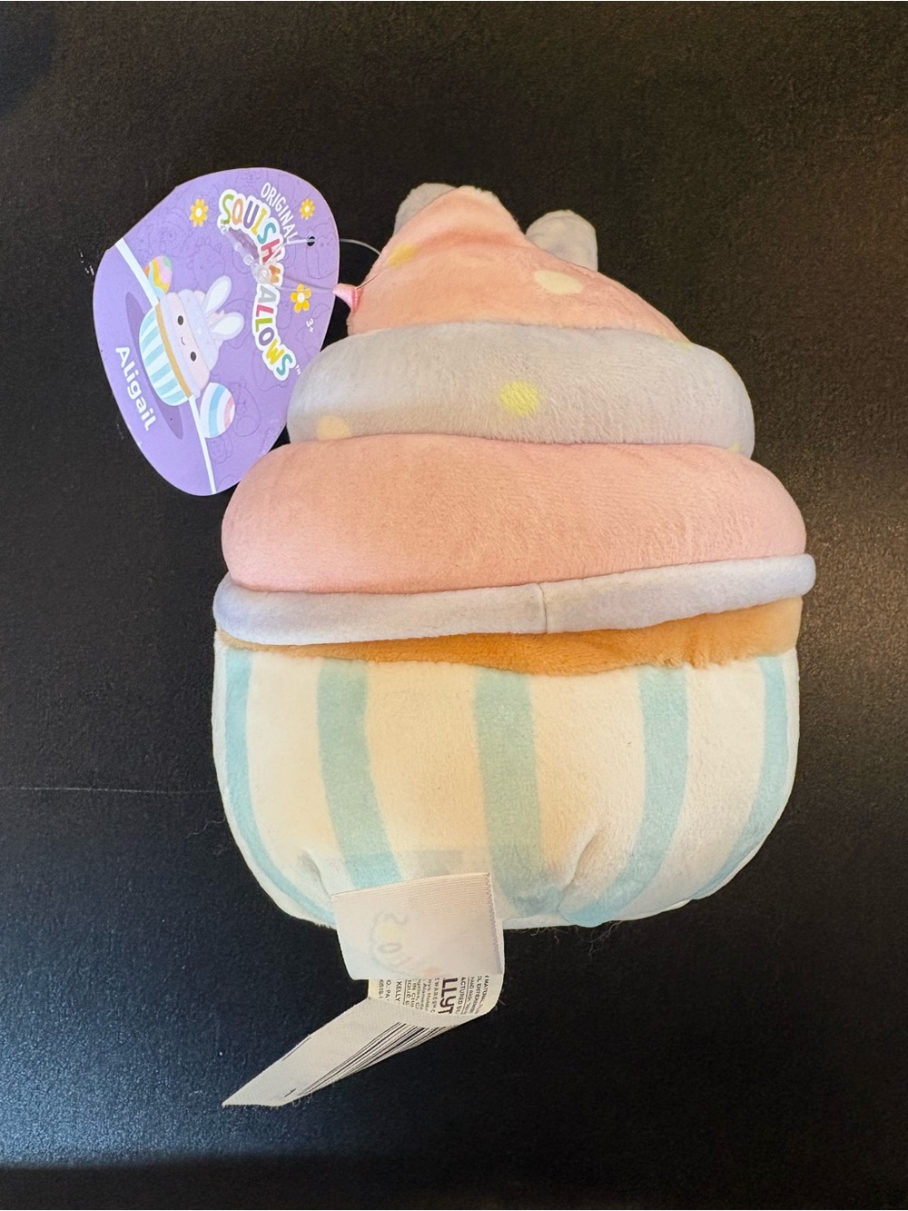 Abigail Bunny Cupcake Plush Toy - Pastel Pink & Blue - Picture 2 of 2
